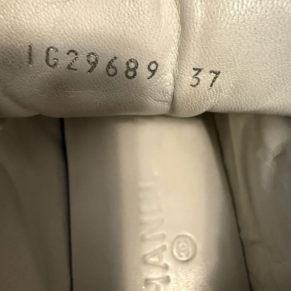 Hot Deal: Chanel White Leather CC High Top Sneakers w/Side Zippers - Picture 6 of 9